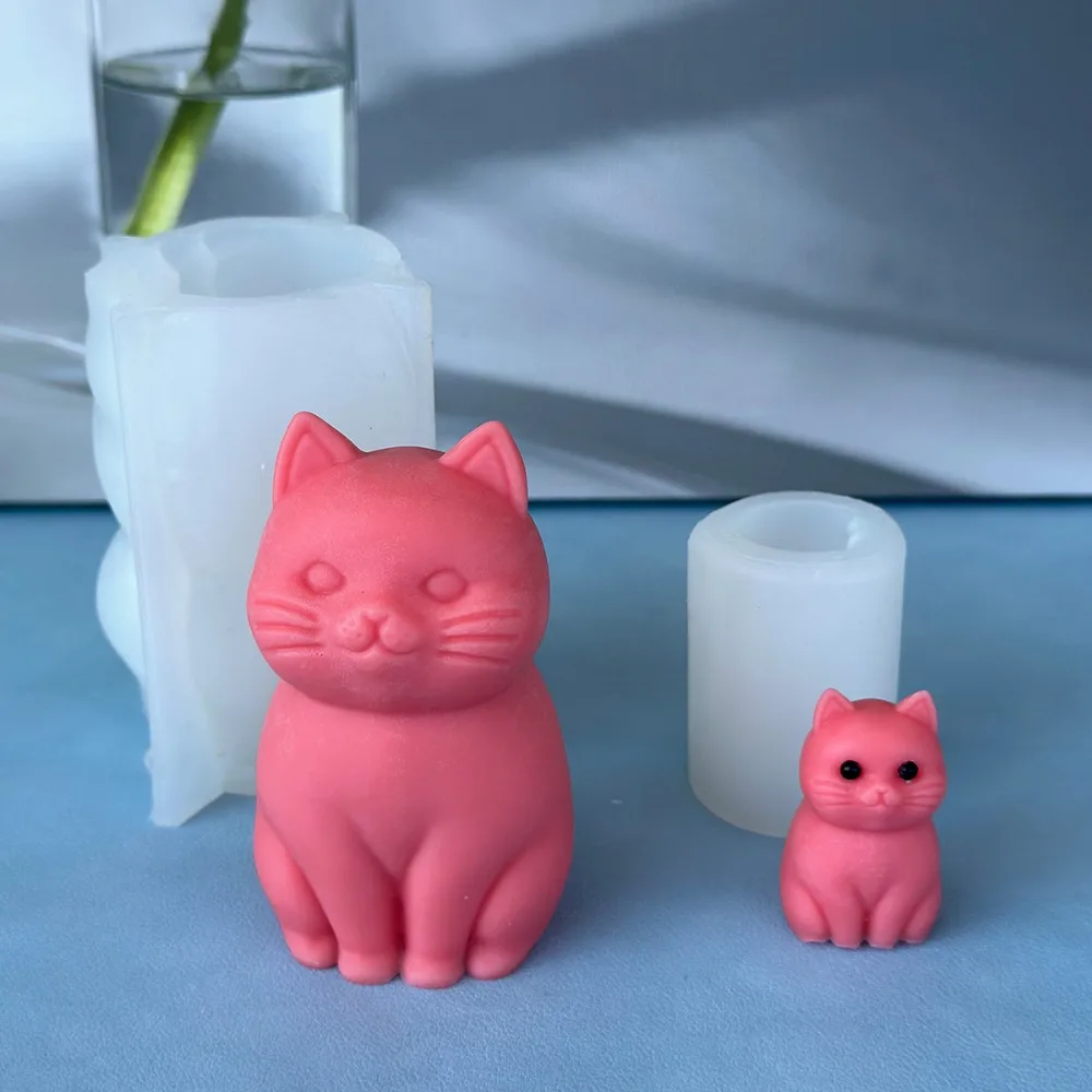 Soap Making Animal Fat - 3D dikke kat Dier Siliconen Kaars