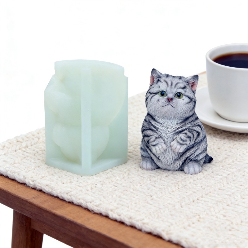 Soap Making Animal Fat - DIY Staande Dikke Kat Siliconen Kaarsenmal