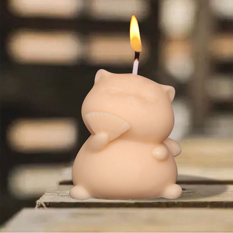 Soap Making Animal Fat - Schattige Dikke Kat Siliconen Kaarsvorm Driedimensionale