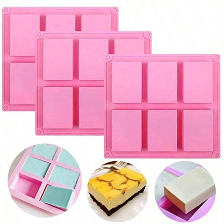 Soap Making Kit - 1-2 stuks 6-delige doe-het-zelf siliconenvormen, roze