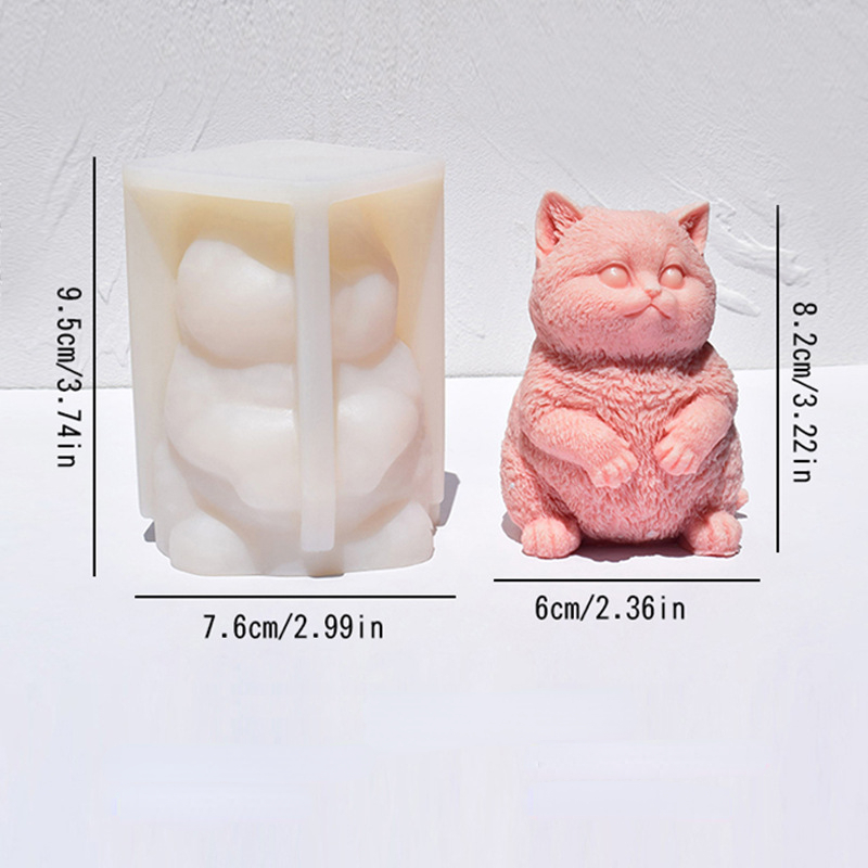 3D Fat Cat siliconen kaarsvorm - Soap Making Animal Fat recensie en prijs